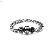 Pulsera de calavera de lujo, proveedor de pulsera de acero inoxidable, pulsera hecha a mano